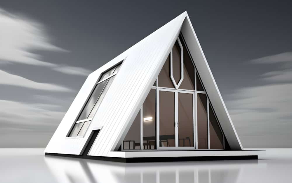 illustration en 3D en noir et blanc d'une maison en A